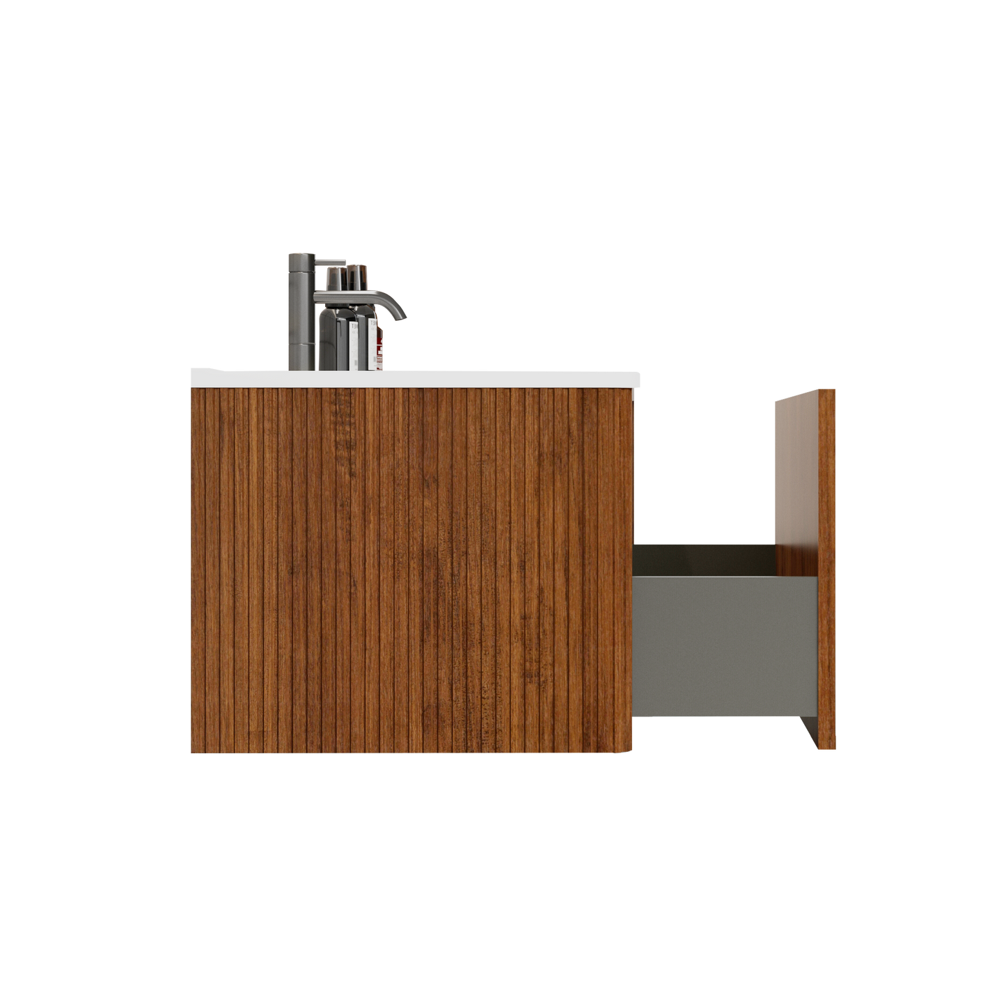 Etna 36" Striped Walnut Floating Bathroom Vanity