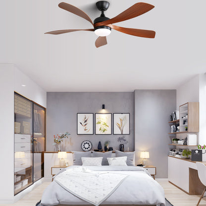 52 Inch Indoor Ceiling Fan With 3 Color Dimmable LED Light and Remote Control