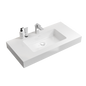 BB02-36-101 Integrated Solid Surface Basin Without Drain and Faucet, Glossy