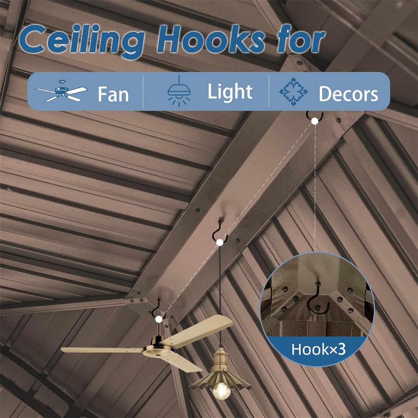 12' x 16' Hardtop Aluminum Gazebo with Double Roof Canopy