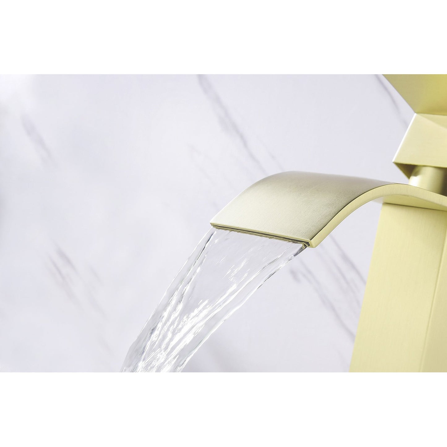 Waterfall Spout Single Handle Bathroom Sink Faucet