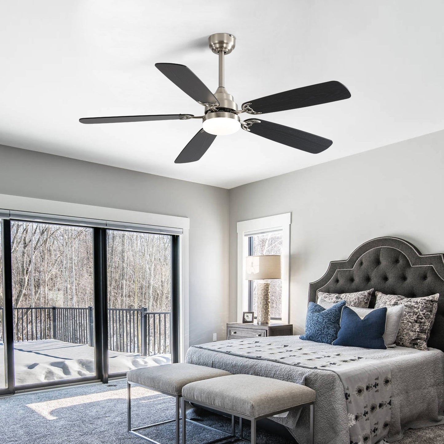 Modern 52-Inch LED Ceiling Fan With Remote Control
