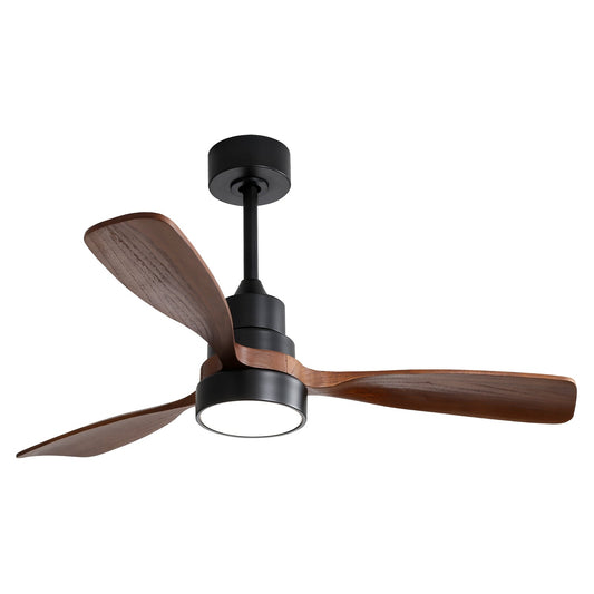 48 Inch Wood Ceiling Fan With 3 Solid Wood Blades and Remote Control