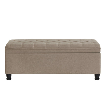 Upholstered Tufted Button Storage Bench