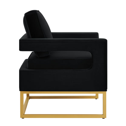 Modern Style Accent Chair with Velvet Fabric