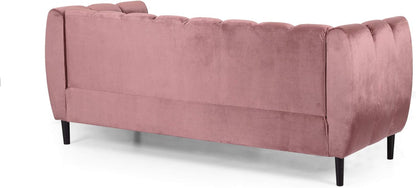 Miranda Velvet 3-Seater Sofa in Blush
