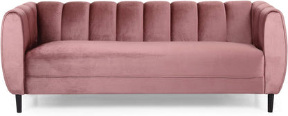 Miranda Velvet 3-Seater Sofa in Blush
