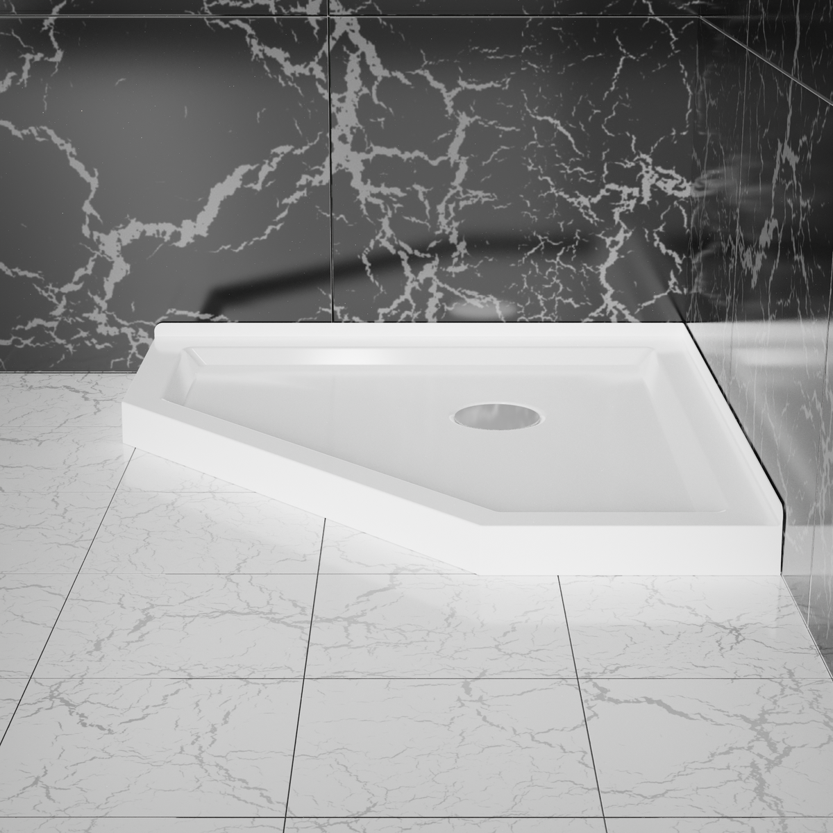 Goodyo 36 in. D x 36 in. W Neo-Angle Shower Base