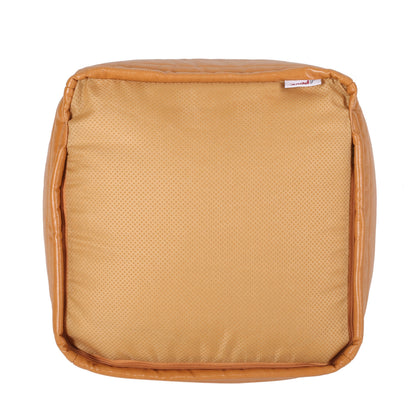 Candy Contemporary Faux Leather Square Pouf