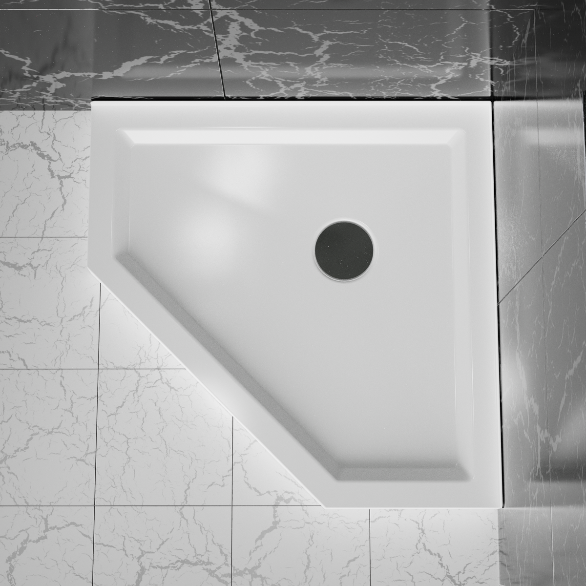 Goodyo 36 in. D x 36 in. W Neo-Angle Shower Base
