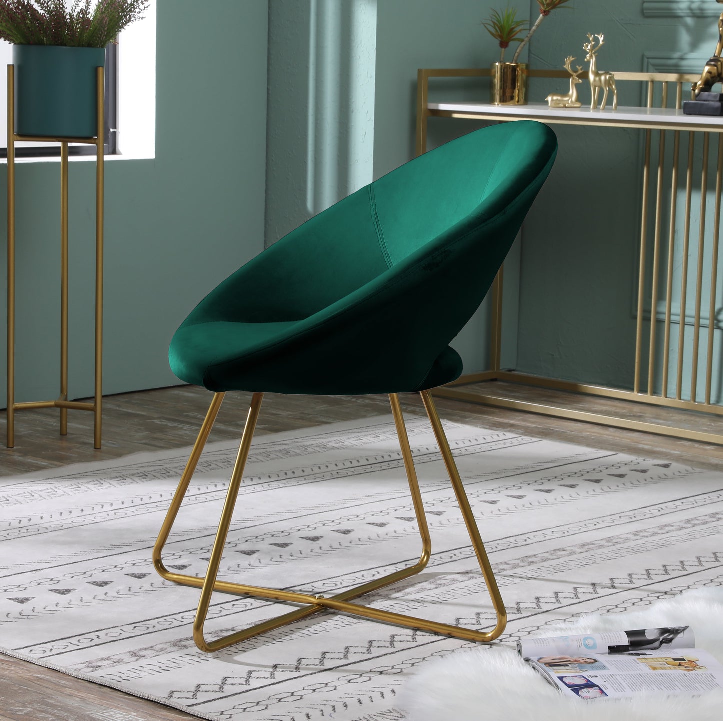 Slatina Silky Velvet Upholstered Accent Chair