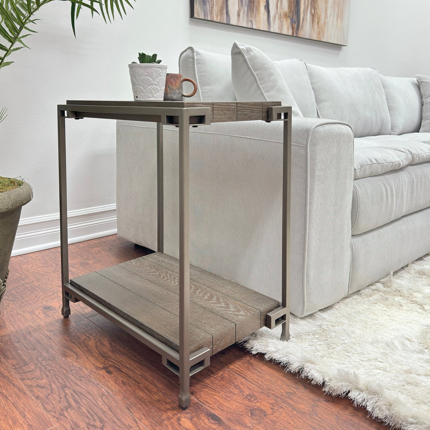 Corbeta Metal Frame Wood Living Room Chairside Table