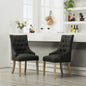 Charcoal Button Tufted Wingback Hostess Chairs Set of 2