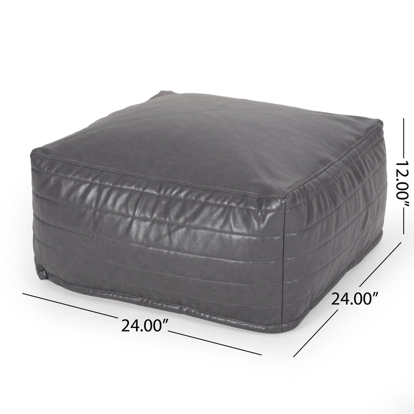 Bambo Faux Leather Rectangle Pouf