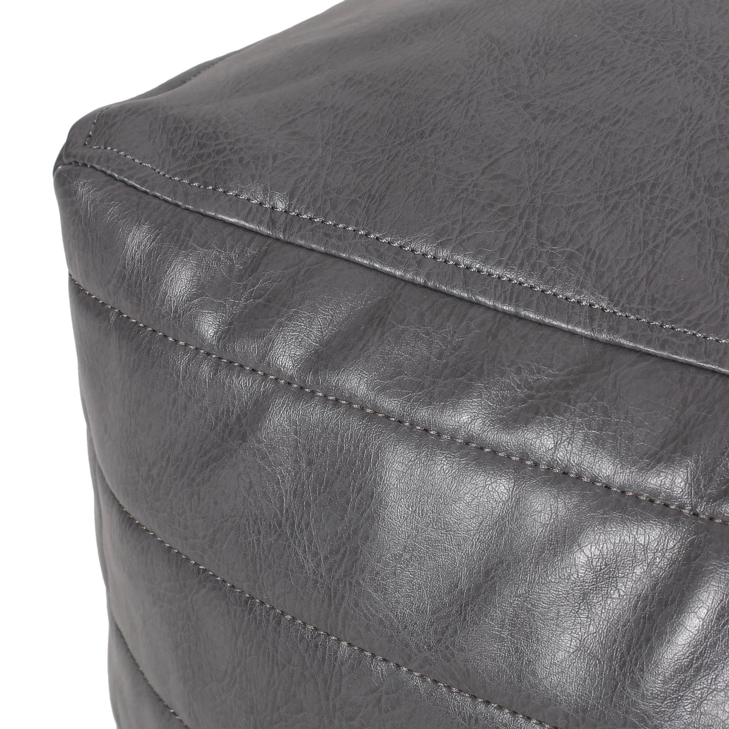 Bambo Faux Leather Rectangle Pouf