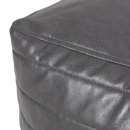 Bambo Faux Leather Rectangle Pouf