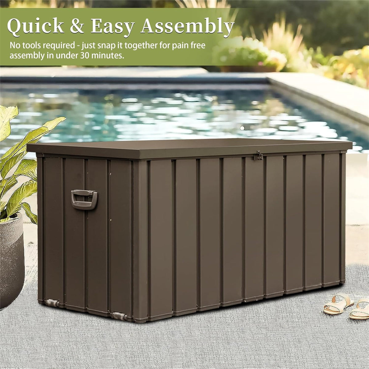 160 Gallon Outdoor Storage Deck Box Waterproof