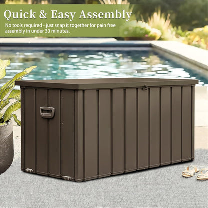 160 Gallon Outdoor Storage Deck Box Waterproof