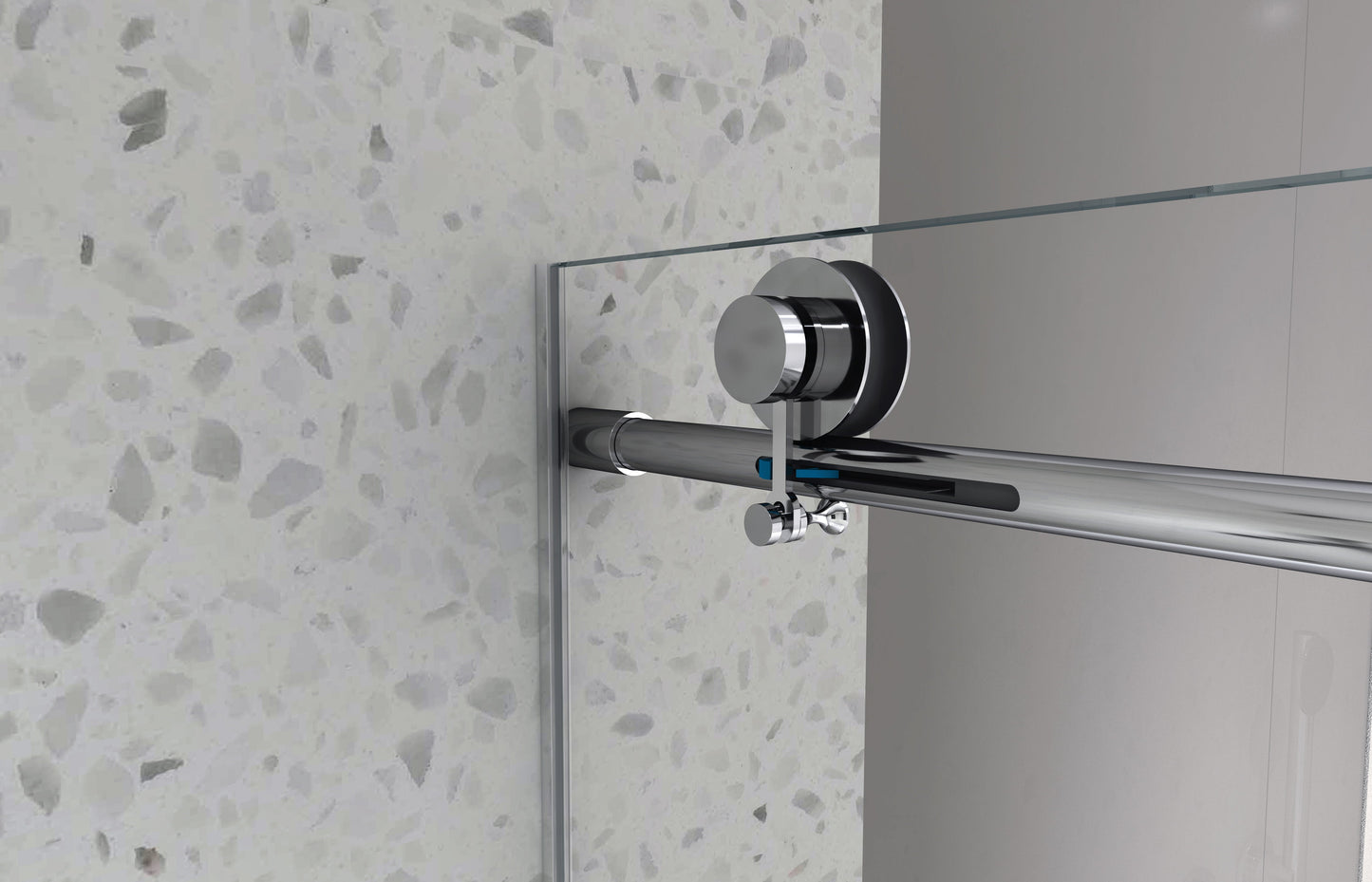 4876 Brushed Nickel Frameless Shower Door with Soft Closing