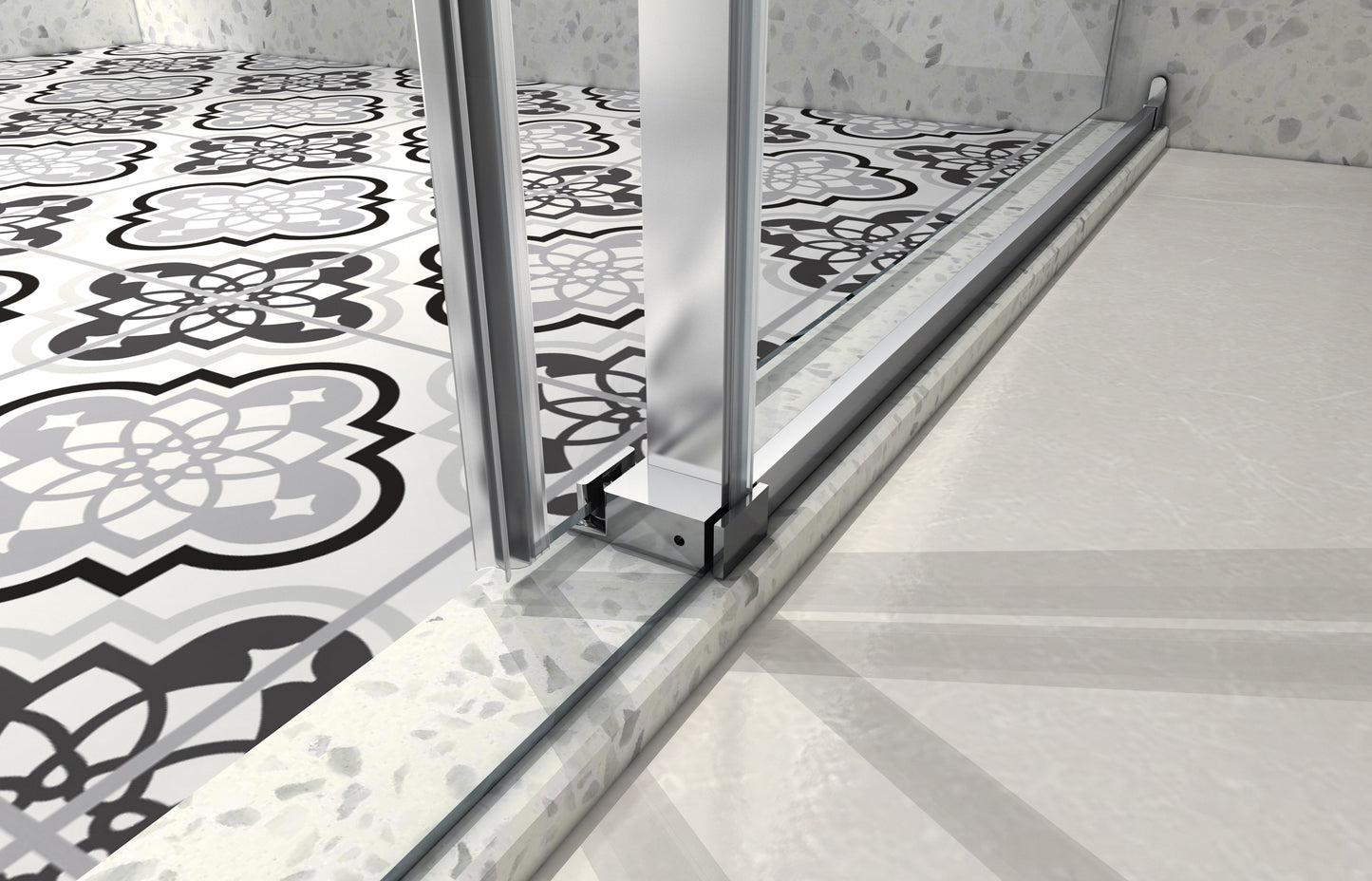 4876 Brushed Nickel Frameless Shower Door with Soft Closing