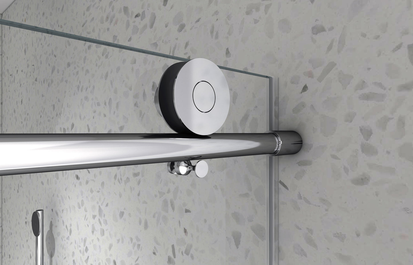 4876 Brushed Nickel Frameless Shower Door with Soft Closing