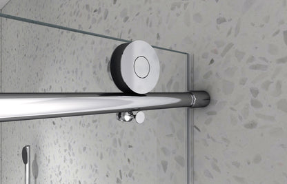 4876 Brushed Nickel Frameless Shower Door with Soft Closing