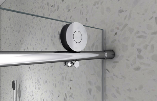 4876 Brushed Nickel Frameless Shower Door with Soft Closing