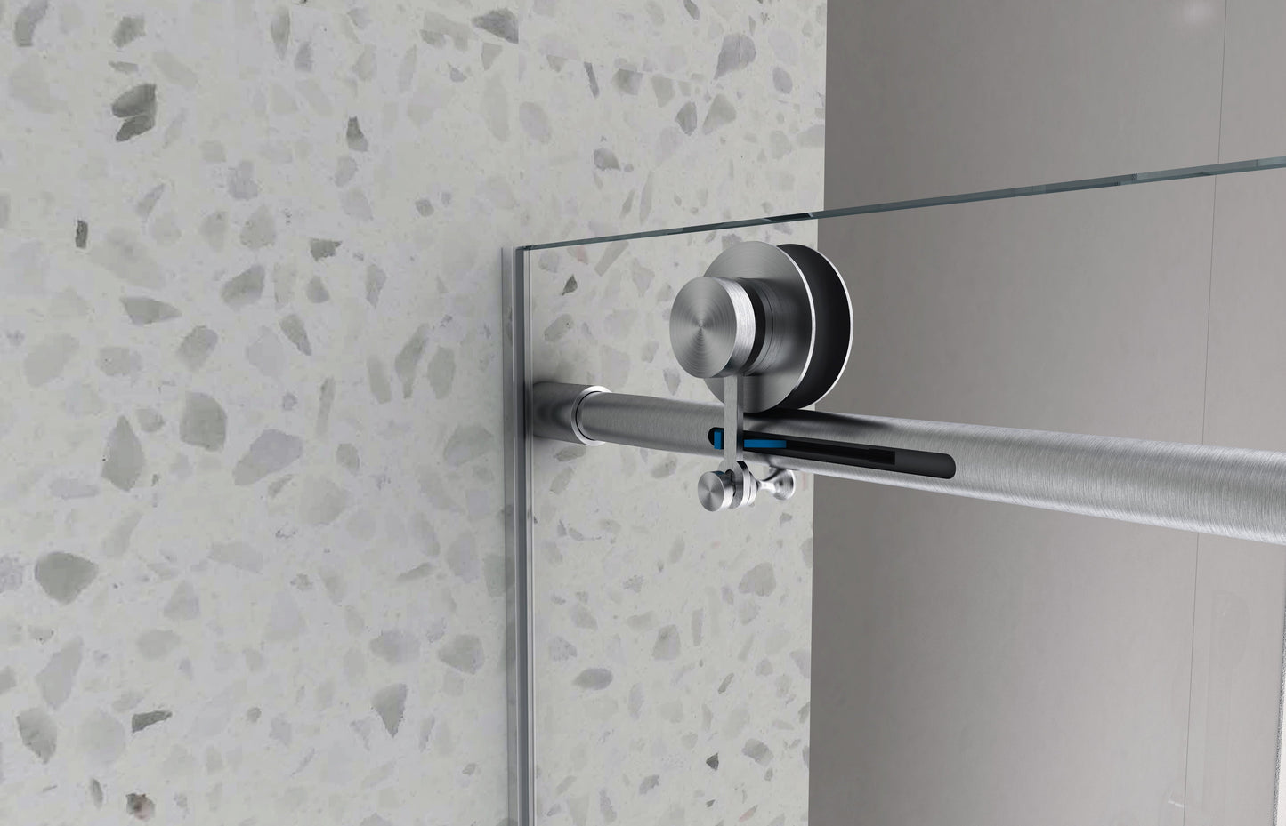 4876 Brushed Nickel Frameless Shower Door with Soft Closing