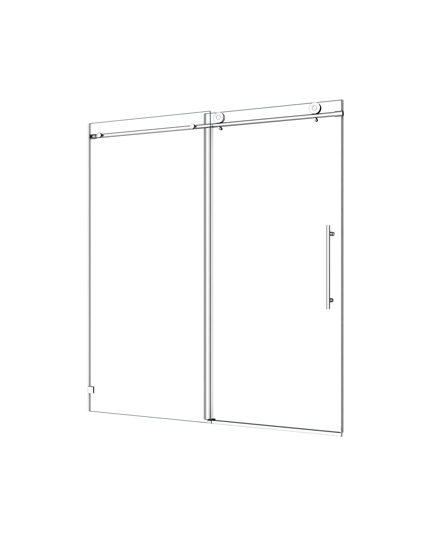 4876 Brushed Nickel Frameless Shower Door with Soft Closing