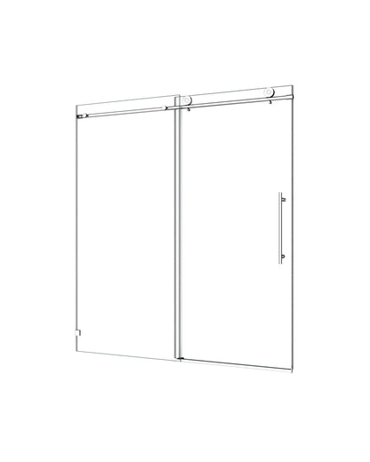 4876 Brushed Nickel Frameless Shower Door with Soft Closing