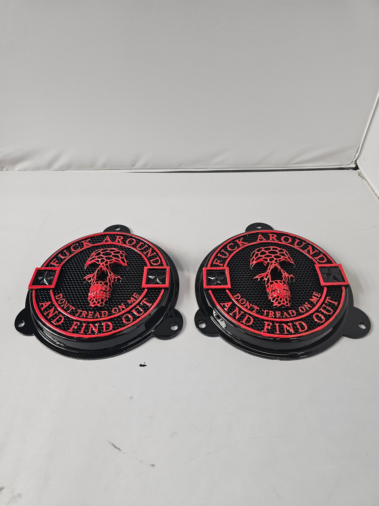 97-25+ Touring 3D FAFO webbed skull speakers grill covers set