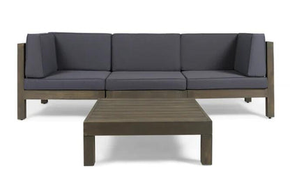 Oana 4-Piece Sofa Set with Coffee Table, Dark