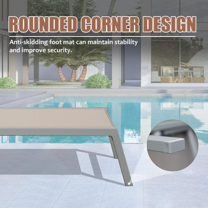 Patio Chaise Lounge Set of 3 with Side Table