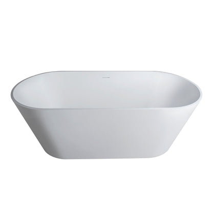 59 Inch Freestanding Solid Surface Soaking Bathtub