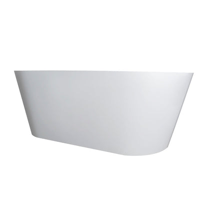 55 Inch Freestanding Solid Surface Soaking Bathtub
