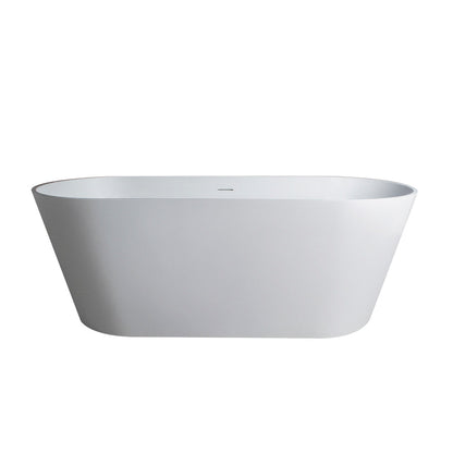 65 Inch Freestanding Solid Surface Soaking Bathtub