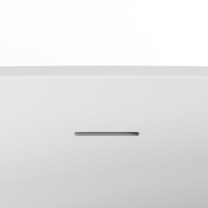 65 Inch Freestanding Solid Surface Soaking Bathtub