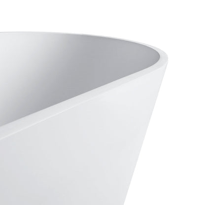 65 Inch Freestanding Solid Surface Soaking Bathtub