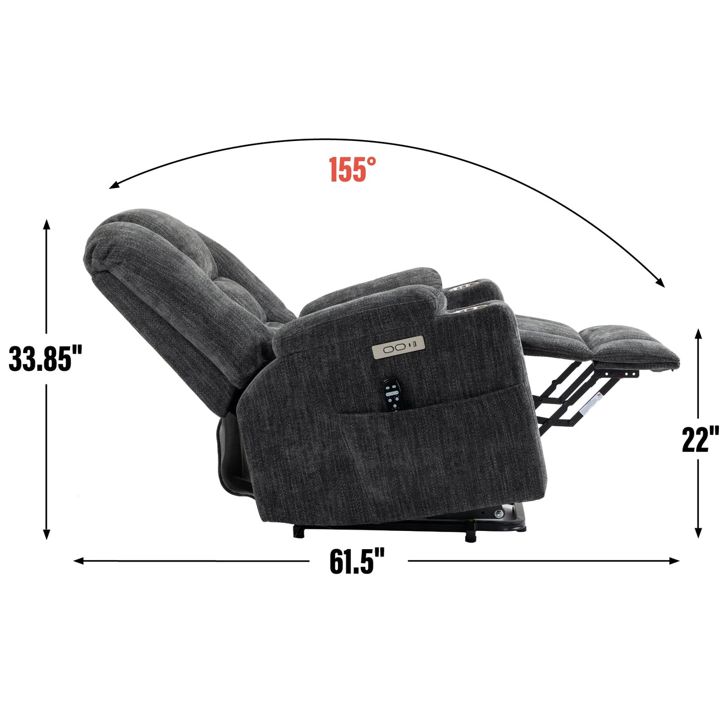 Large Power Lift Recliner Chair with Massage and Heat