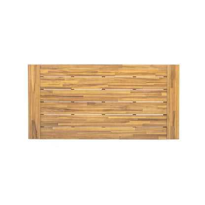 Modern Outdoor Dining Table with Acacia Wood and Teak Finish