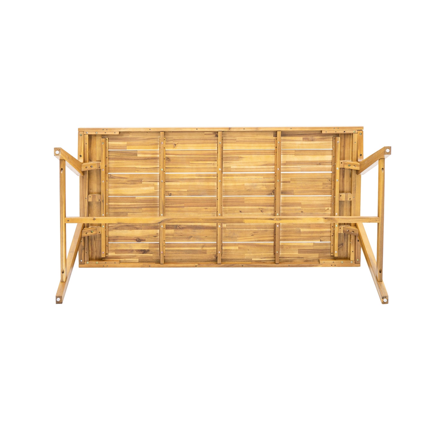 Modern Outdoor Dining Table with Acacia Wood and Teak Finish