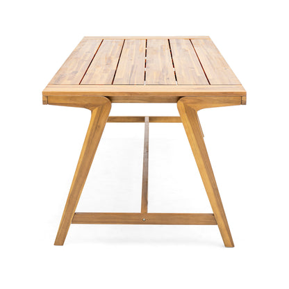 Modern Outdoor Dining Table with Acacia Wood and Teak Finish