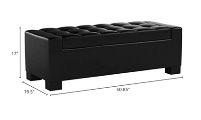 Large 51" Storage Ottoman, Tufted Storage Bench