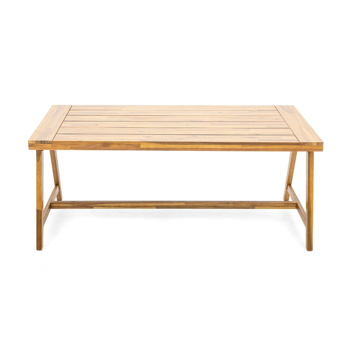 Modern Outdoor Dining Table with Acacia Wood and Teak Finish