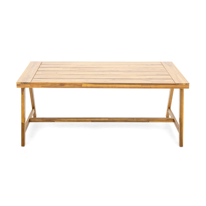 Modern Outdoor Dining Table with Acacia Wood and Teak Finish