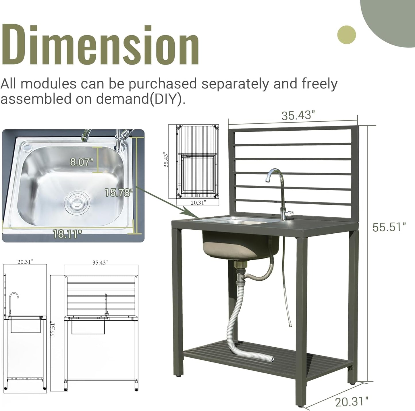 Outdoor Kitchen Island with Storage