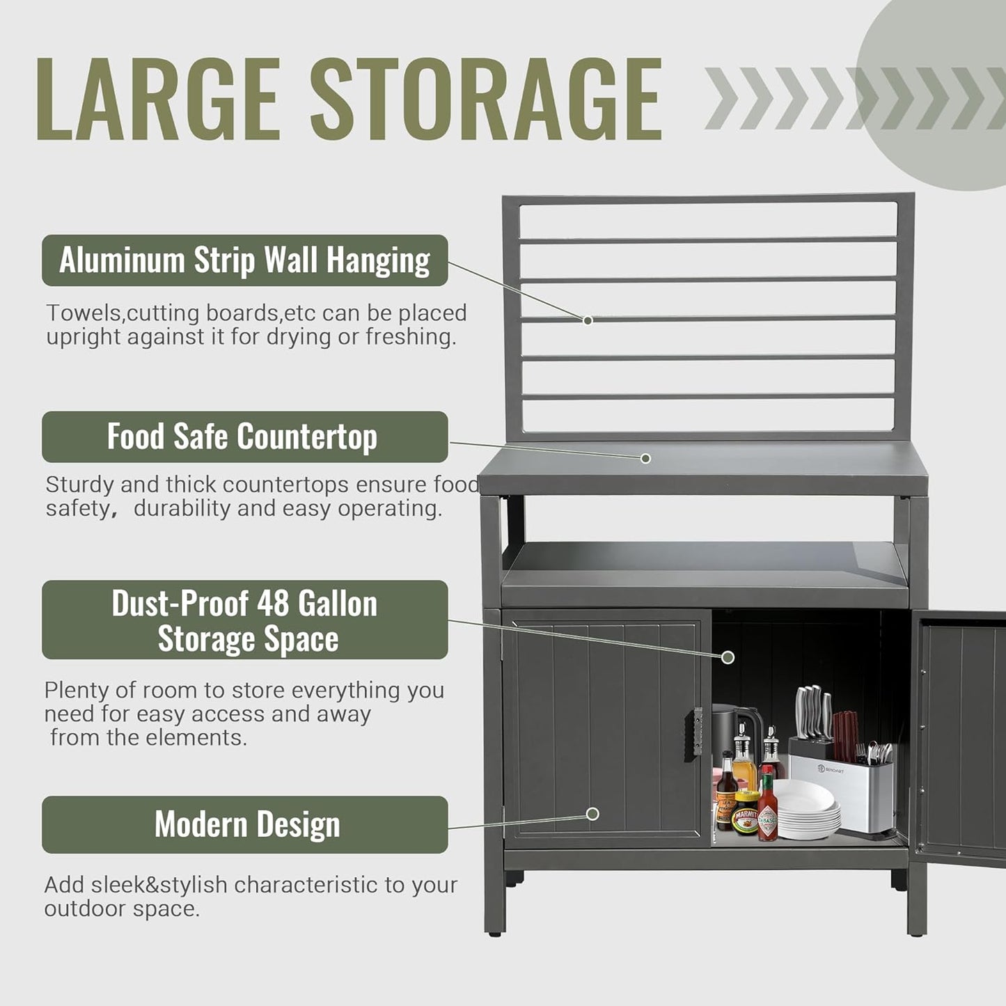 Outdoor Kitchen Island with Storage