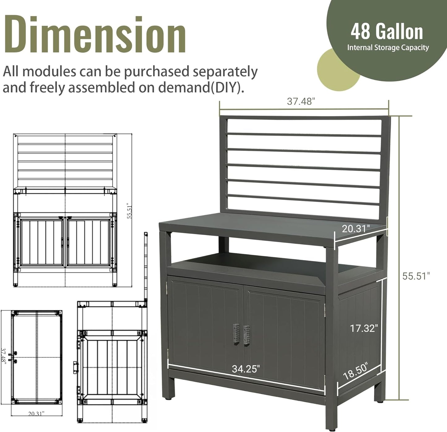 Outdoor Kitchen Island with Storage