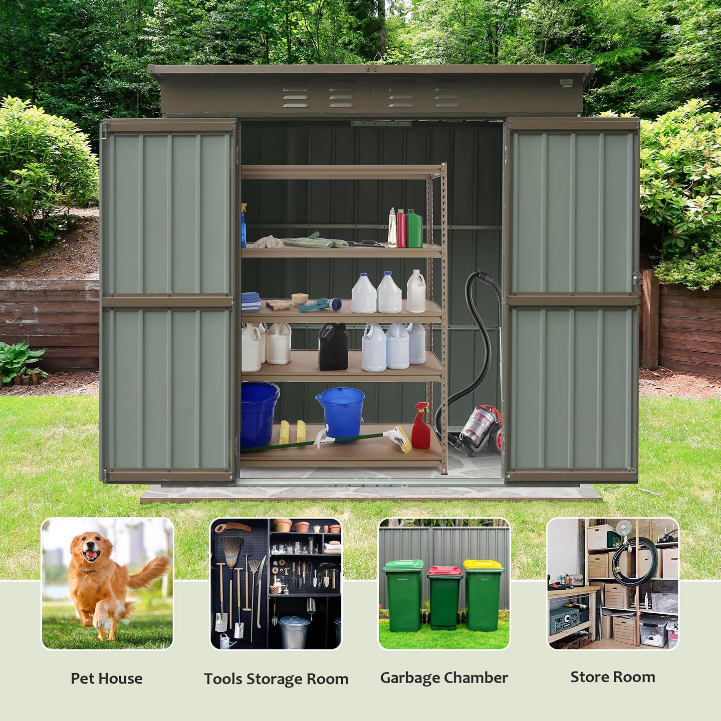 Outdoor Storage Shed 6x4 FT