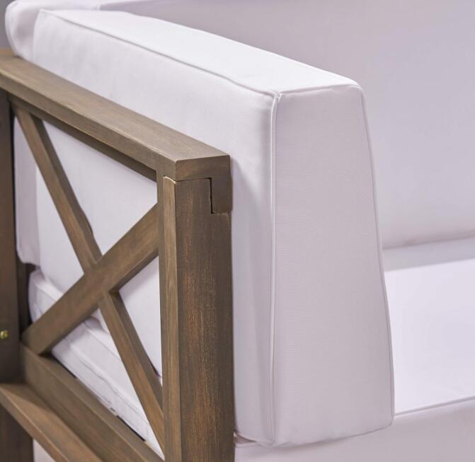 Brava X-Back 2-Seater Sectional Loveseat with Coffee Table